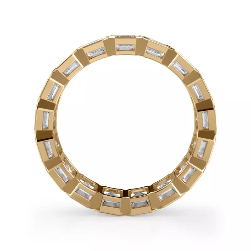 14K Yellow Gold Emerald-Cut Bezel Lab Diamond Eternity Ring (4.00ct. tw.)