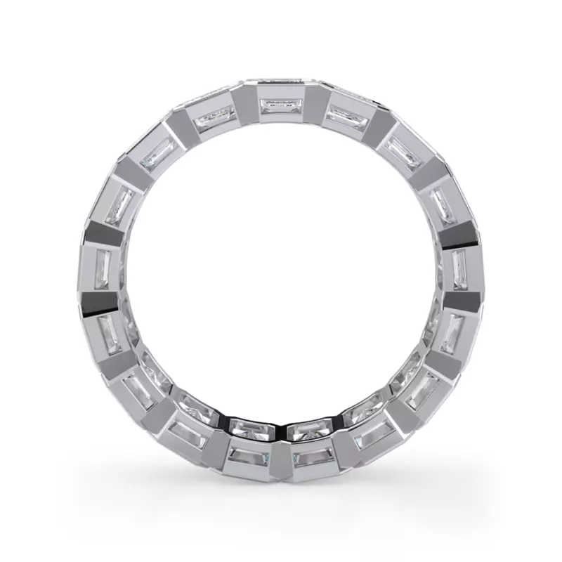 18K White Gold Emerald-Cut Bezel Lab Diamond Eternity Ring (4.00ct. tw.)
