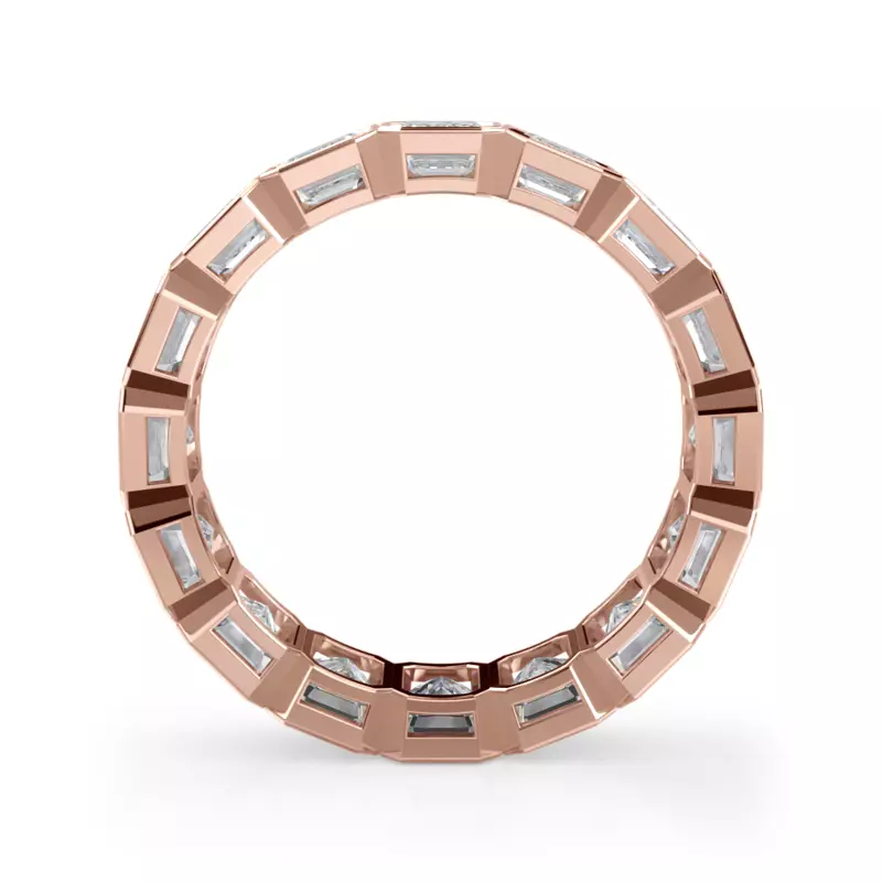 14K Rose Gold Emerald-Cut Bezel Lab Diamond Eternity Ring (5.00ct. tw.)