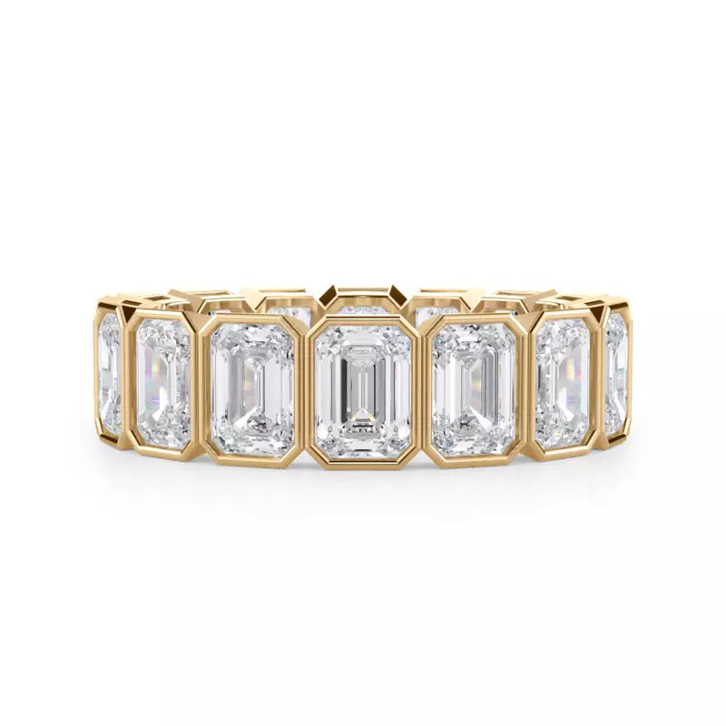 14K Yellow Gold Emerald-Cut Bezel Lab Diamond Eternity Ring (5.00ct. tw.)