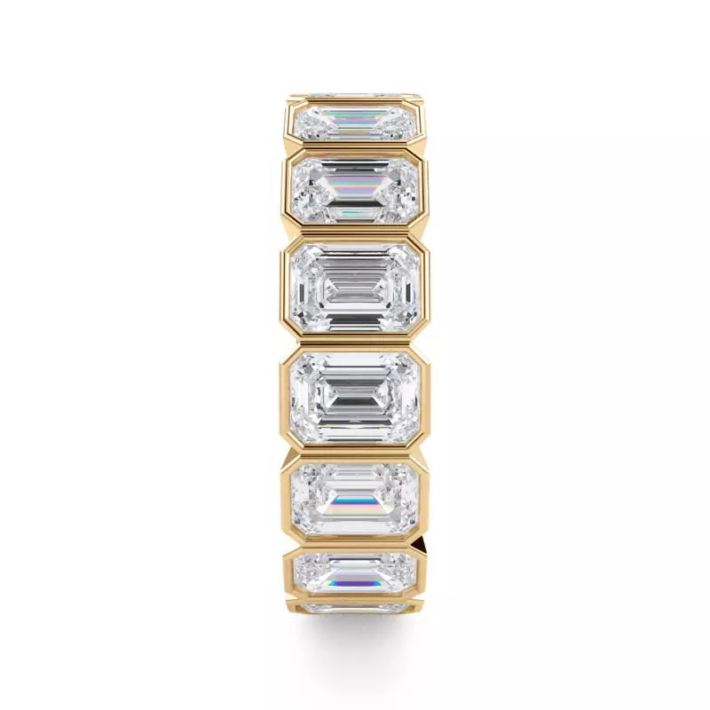 14K Yellow Gold Emerald-Cut Bezel Lab Diamond Eternity Ring (5.00ct. tw.)
