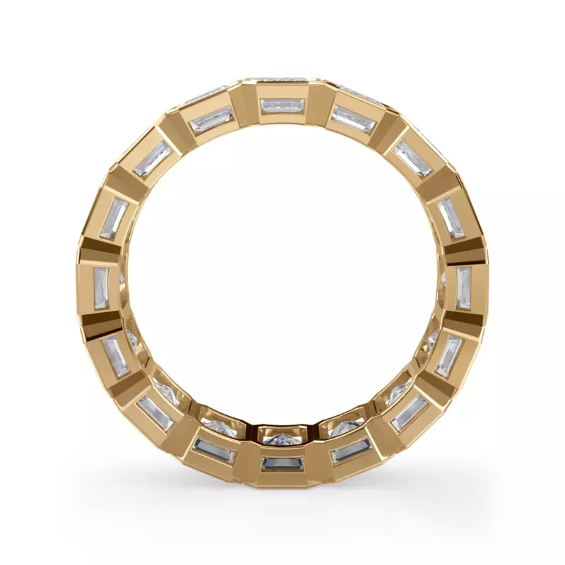 14K Yellow Gold Emerald-Cut Bezel Lab Diamond Eternity Ring (5.00ct. tw.)