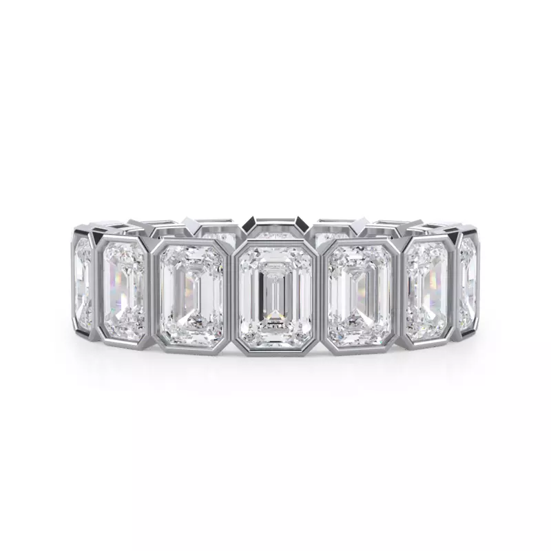 Platinum Emerald-Cut Bezel Lab Diamond Eternity Ring (5.00ct. tw.)