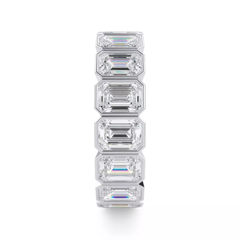 Platinum Emerald-Cut Bezel Lab Diamond Eternity Ring (5.00ct. tw.)