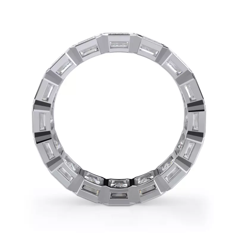 Platinum Emerald-Cut Bezel Lab Diamond Eternity Ring (5.00ct. tw.)