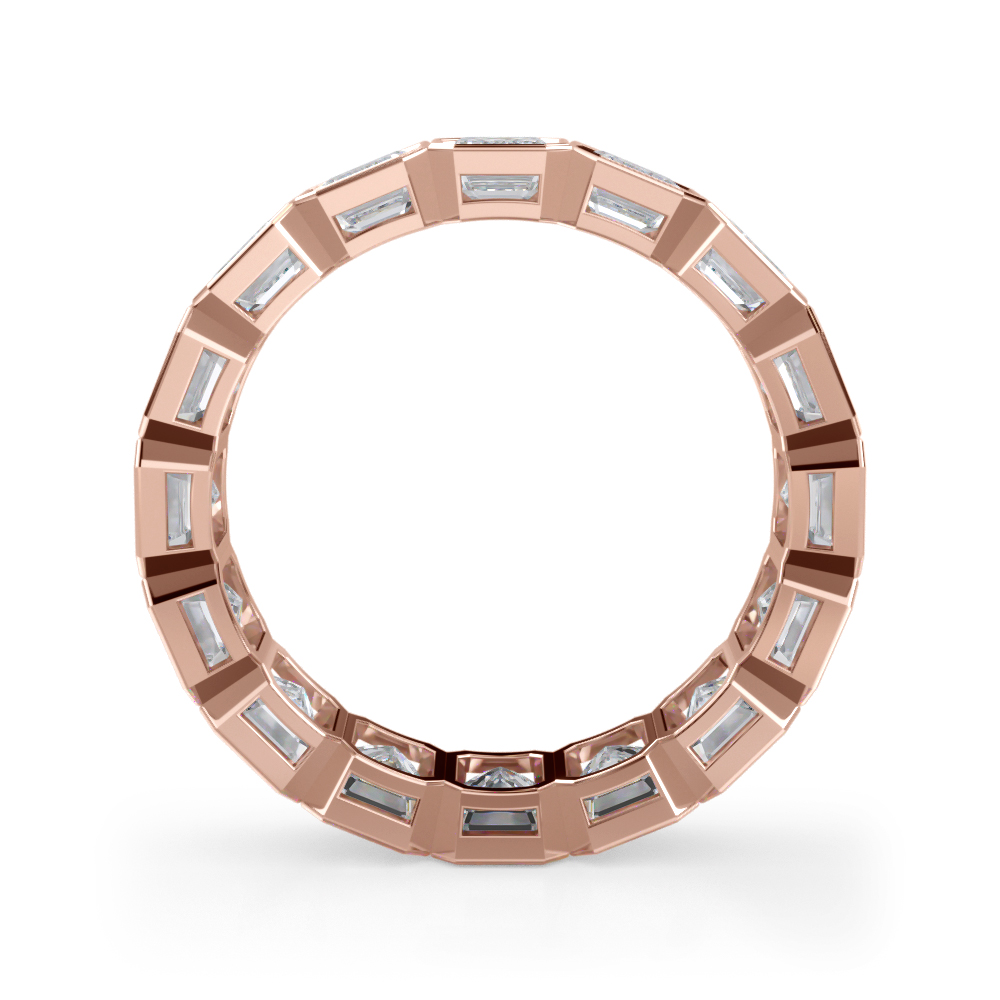 18K Rose Gold Emerald-Cut Bezel Diamond Eternity Ring (5.00ct. tw.)
