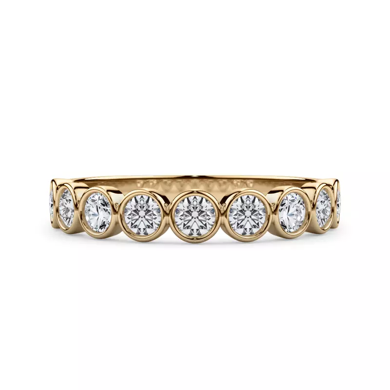 14K Yellow Gold Round Bezel Lab Diamond Band (.50ct. tw.)