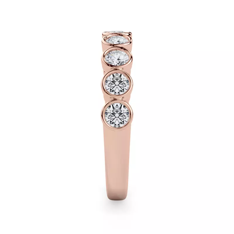 18K Rose Gold Round Bezel Lab Diamond Band (.50ct. tw.)