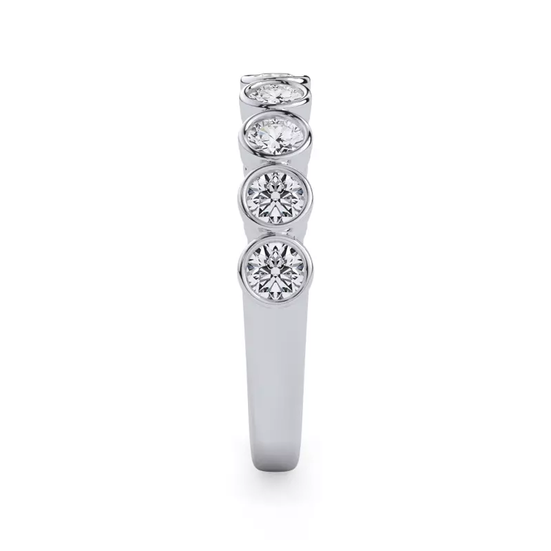 14K White Gold Round Bezel Diamond Band (.50ct. tw.)