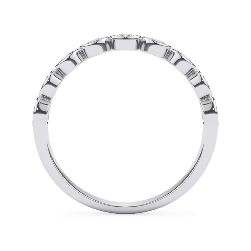 14K White Gold Round Bezel Diamond Band (.50ct. tw.)