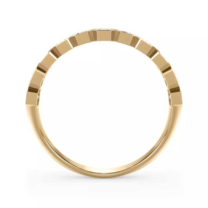 14K Yellow Gold Emerald-Cut Lab Bezel Diamond Half Eternity Ring (1ct. tw.)
