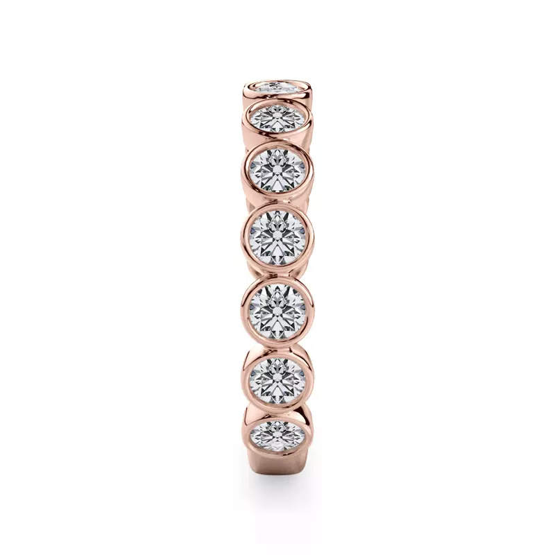 18K Rose Gold Round Bezel Lab Diamond Band (.84ct. tw.)