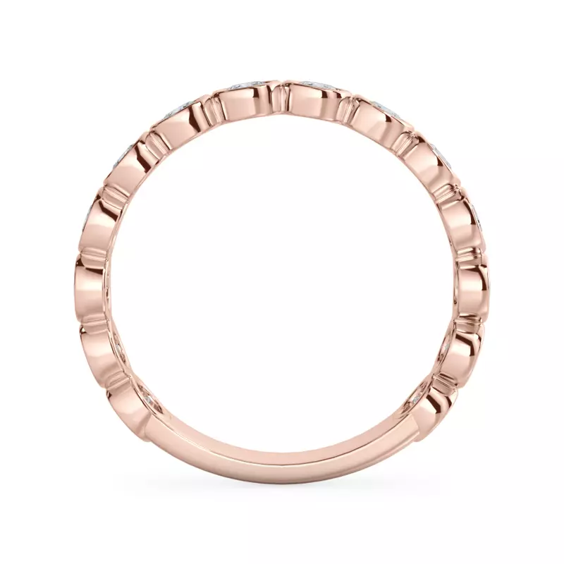 18K Rose Gold Round Bezel Lab Diamond Band (.84ct. tw.)