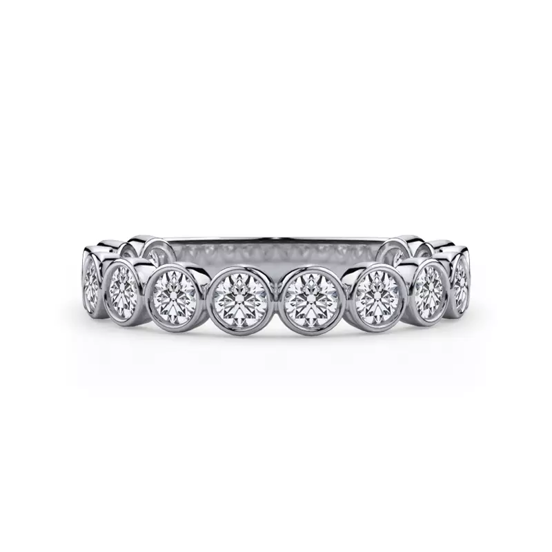 Platinum Round Bezel Lab Diamond Band (.84ct. tw.)