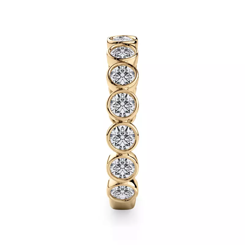 14K Yellow Gold Round Bezel Diamond Band (.84ct. tw.)