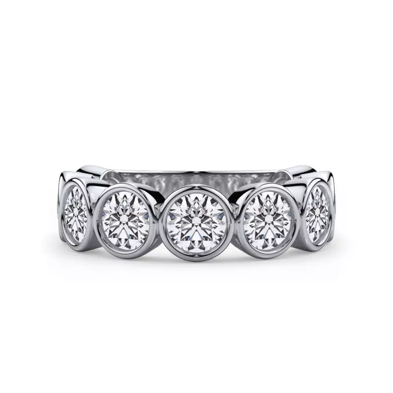 Platinum Round Bezel Lab Diamond Band (2.70ct. tw.)