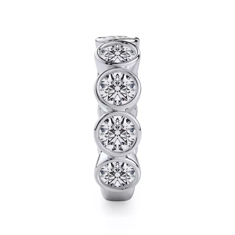 Platinum Round Bezel Lab Diamond Band (2.70ct. tw.)