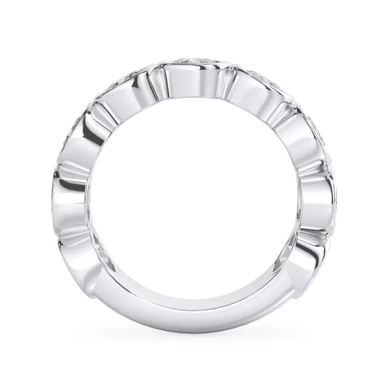 Platinum Round Bezel Lab Diamond Band (2.70ct. tw.)