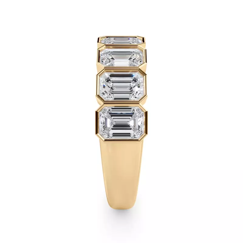 Emerald-Cut Lab Bezel Diamond Half Eternity Ring (2.4ct. tw.)