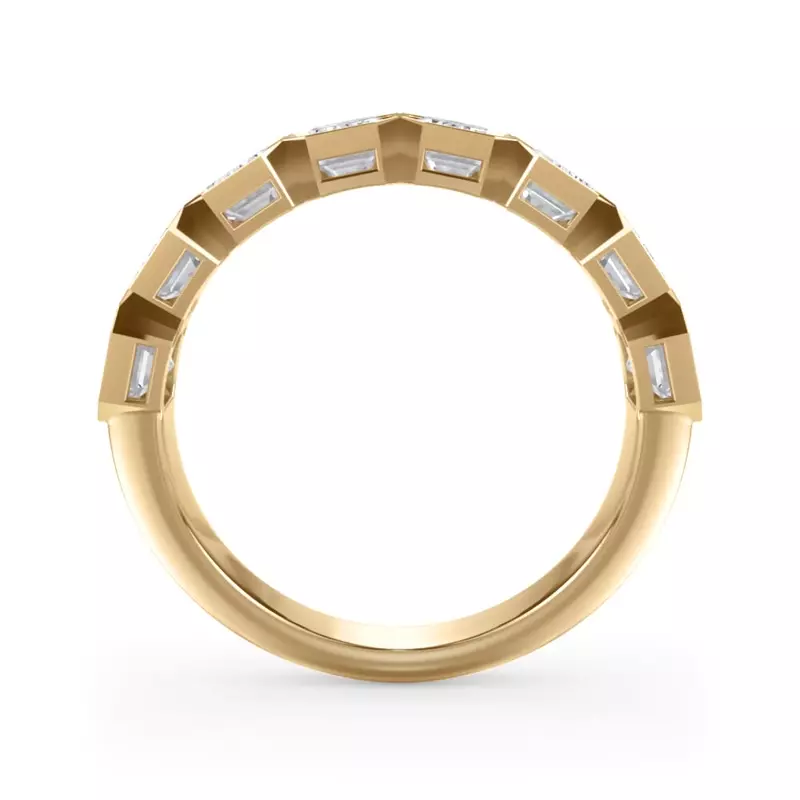 14K Yellow Gold Emerald-Cut Lab Bezel Diamond Half Eternity Ring (2.4ct. tw.)