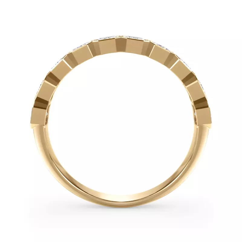 14K Yellow Gold Emerald-Cut Lab Bezel Diamond Half Eternity Ring (1.50ct. tw.)