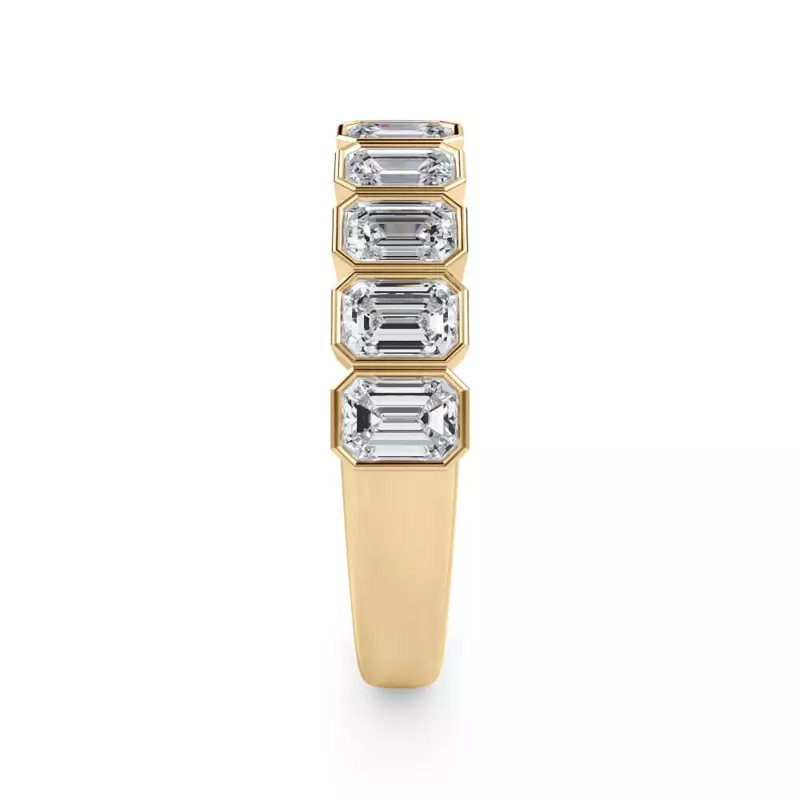 14K Yellow Gold Emerald-Cut Lab Bezel Diamond Half Eternity Ring (1.50ct. tw.)