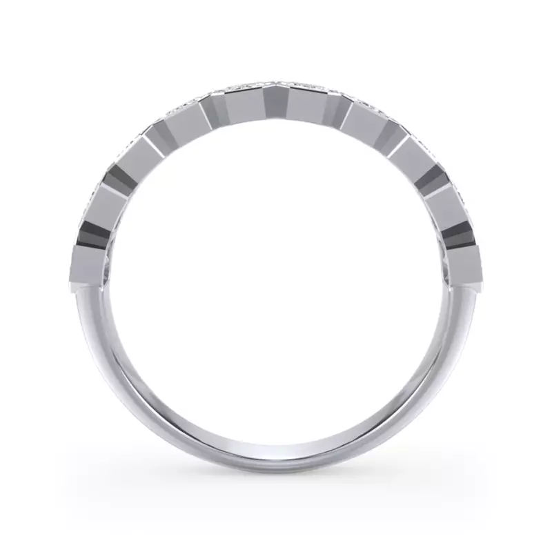 Platinum Emerald-Cut Bezel Diamond Half Eternity Ring (1.50ct. tw.)