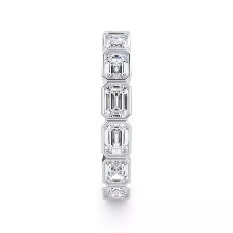14K White Gold East-West Emerald-Cut Bezel Lab Diamond Eternity Ring (2.10ct. tw.)