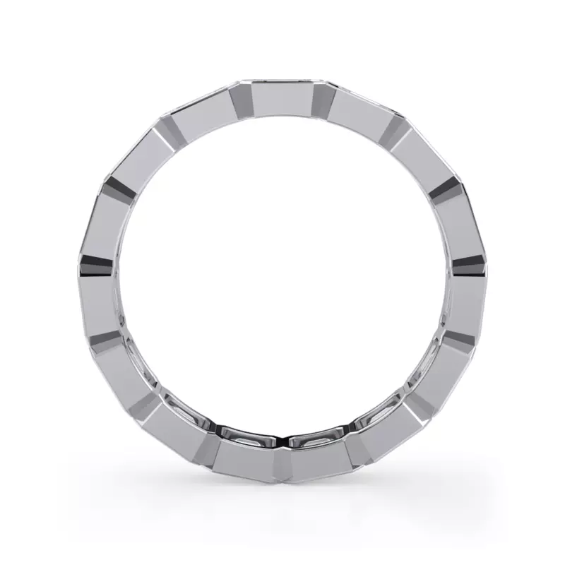 14K White Gold East-West Emerald-Cut Bezel Lab Diamond Eternity Ring (2.10ct. tw.)