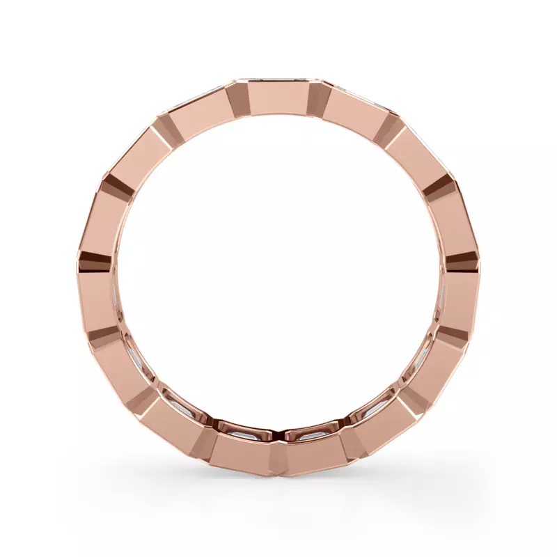 18K Rose Gold East-West Emerald-Cut Bezel Lab Diamond Eternity Ring (2.10ct. tw.)