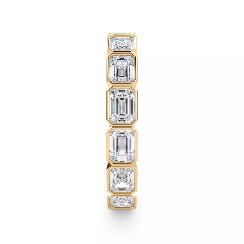 14K Yellow Gold East-West Emerald-Cut Bezel Diamond Eternity Ring (2.10ct. tw.)
