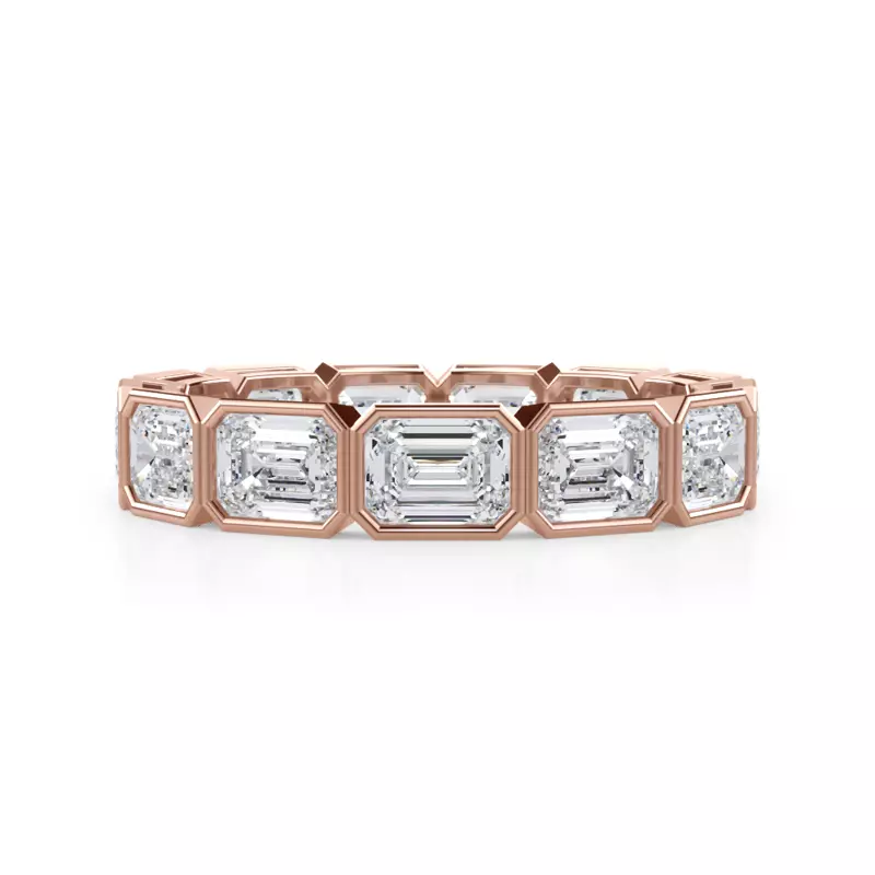 East-West Emerald-Cut Bezel Lab Diamond Eternity Ring (3.00ct. tw.)
