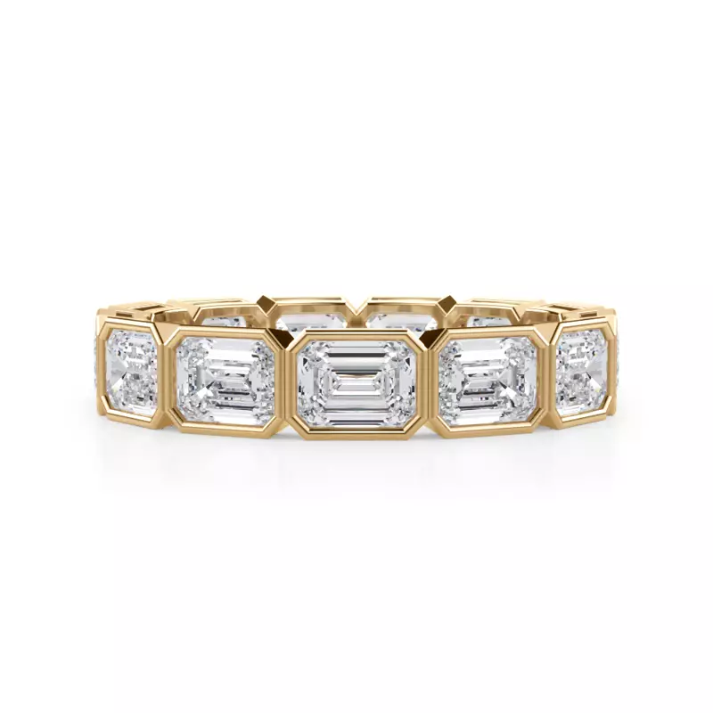 14K Yellow Gold East-West Emerald-Cut Bezel Lab Diamond Eternity Ring (3.00ct. tw.)