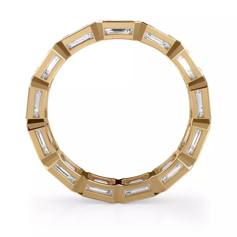 14K Yellow Gold East-West Emerald-Cut Bezel Lab Diamond Eternity Ring (3.00ct. tw.)