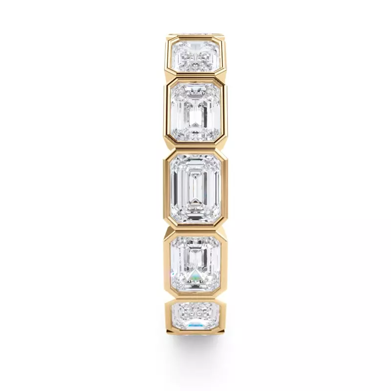 18K Yellow Gold East-West Emerald-Cut Bezel Lab Diamond Eternity Ring (3.00ct. tw.)