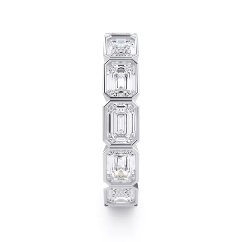 Platinum East-West Emerald-Cut Bezel Lab Diamond Eternity Ring (4.00ct. tw.)