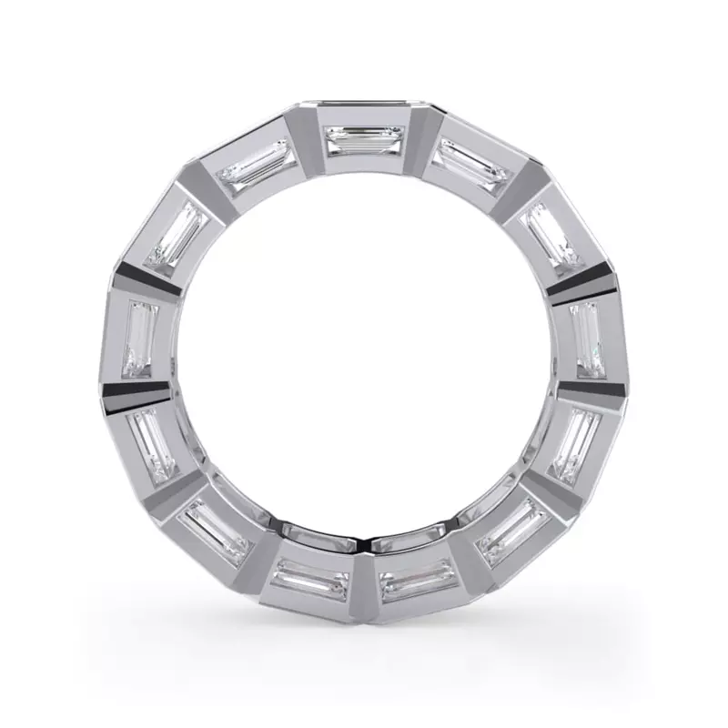Platinum East-West Emerald-Cut Bezel Lab Diamond Eternity Ring (4.00ct. tw.)
