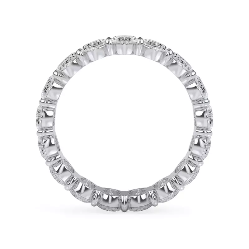 14K White Gold Oval Cut Lab Diamond Eternity Ring (4.0 ct. tw.)