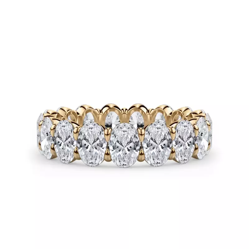 18K Yellow Gold Oval Cut Lab Diamond Eternity Ring (4.0 ct. tw.)