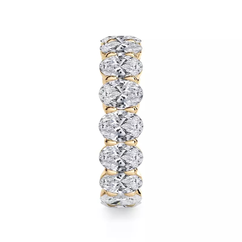 18K Yellow Gold Oval Cut Lab Diamond Eternity Ring (4.0 ct. tw.)