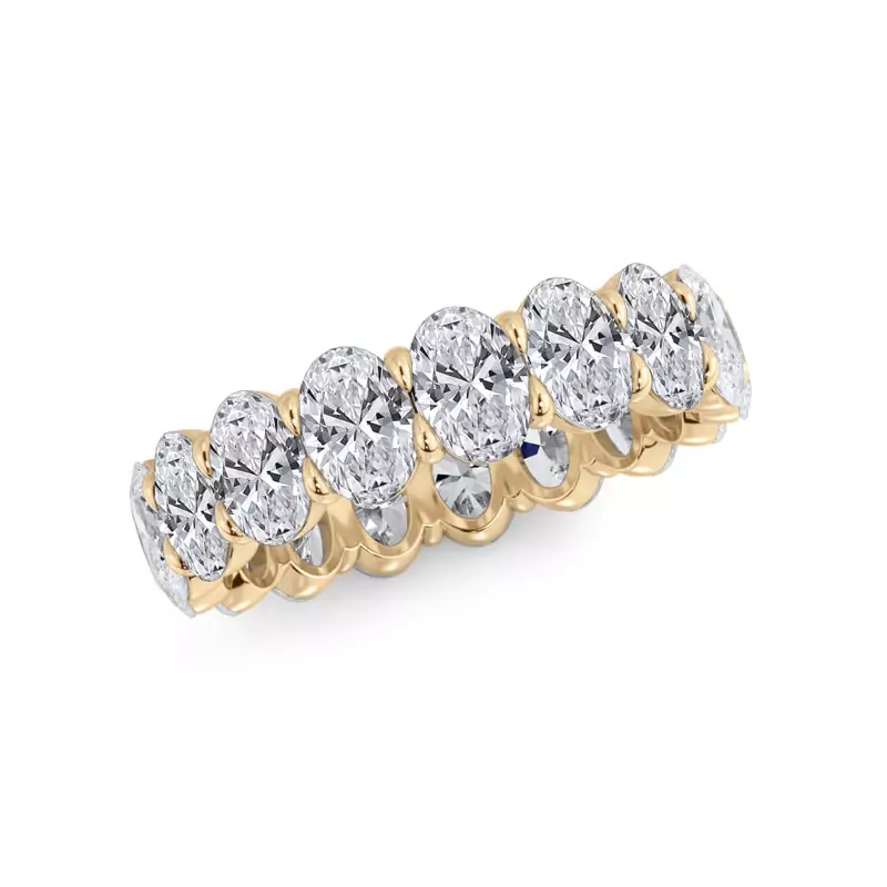 18K Yellow Gold Oval Cut Lab Diamond Eternity Ring (4.0 ct. tw.)