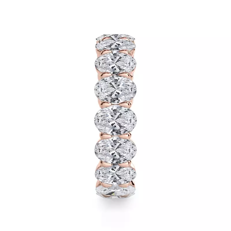 14K Rose Gold Oval Cut Diamond Eternity Ring (4.0 ct. tw.)