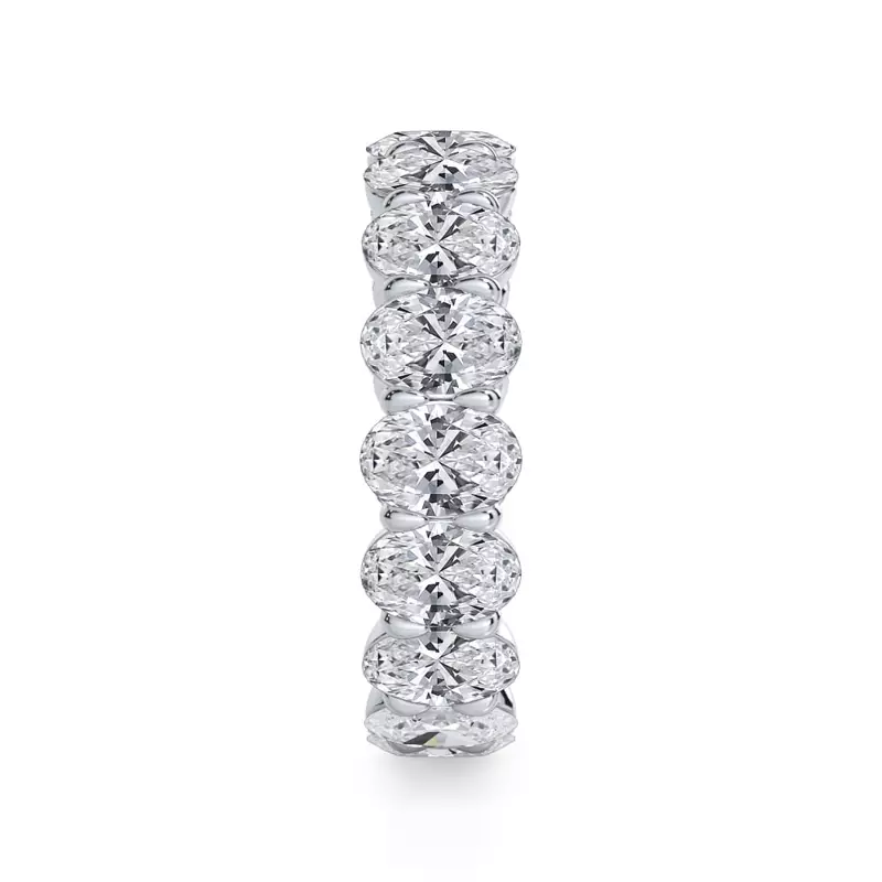 18K White Gold Oval Cut Diamond Eternity Ring (4.0 ct. tw.)