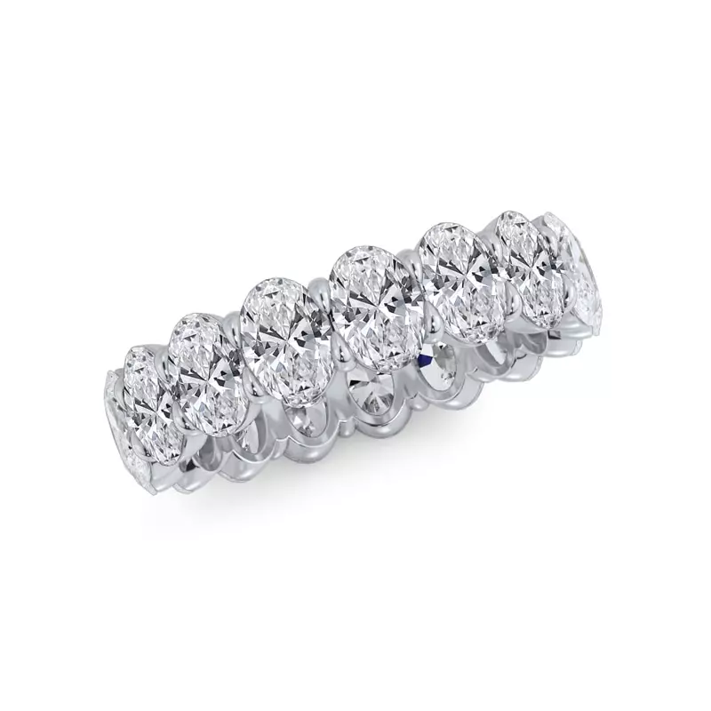 18K White Gold Oval Cut Diamond Eternity Ring (4.0 ct. tw.)