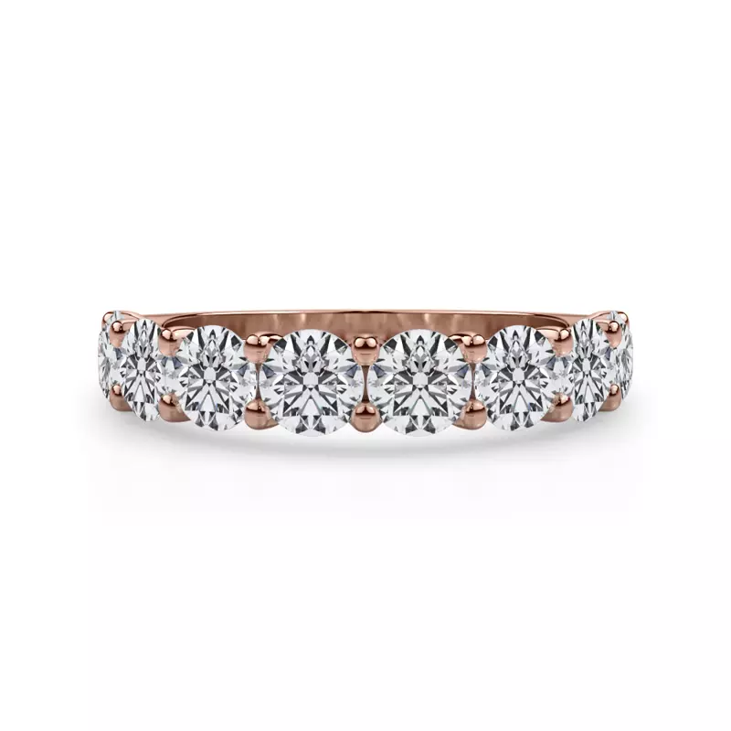 14K Rose Gold Curved Gallery Eight-Stone Round Lab Diamond Band (2.00ct. tw.)