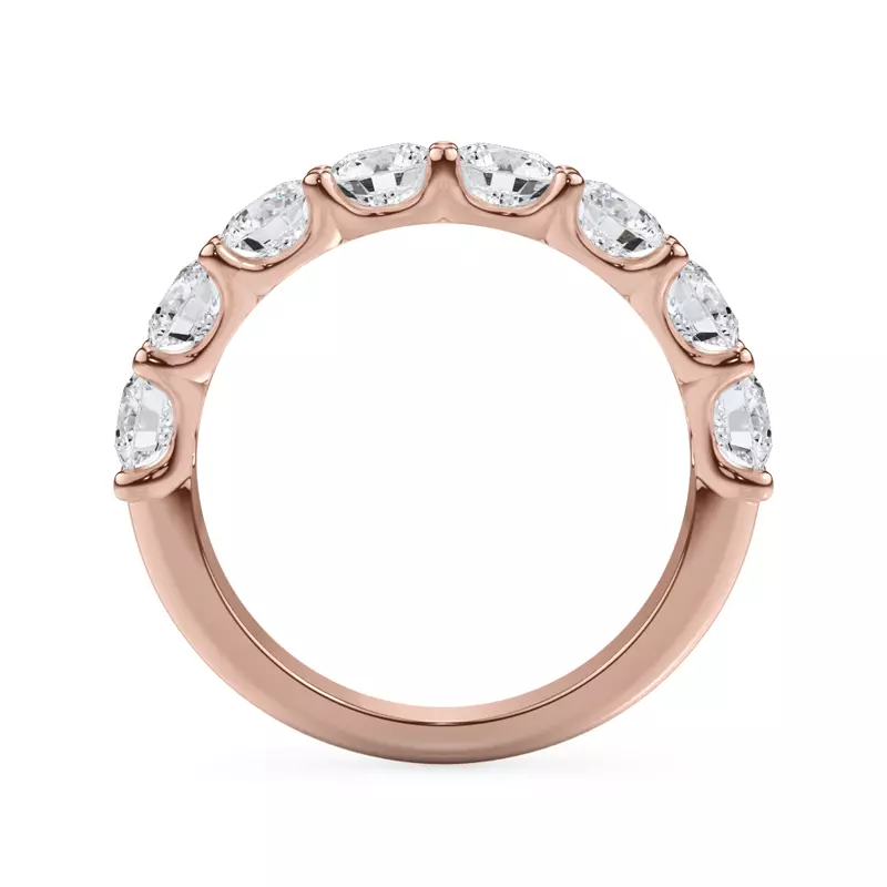 14K Rose Gold Curved Gallery Eight-Stone Round Lab Diamond Band (2.00ct. tw.)