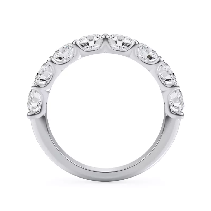 14K White Gold Curved Gallery Eight-Stone Round Lab Diamond Band (2.00ct. tw.)