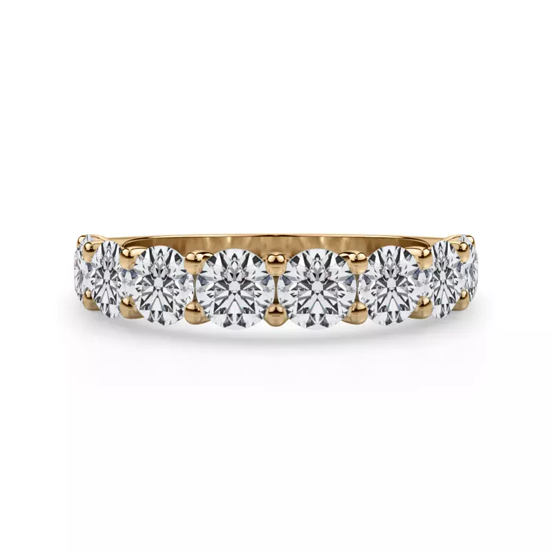 18K Yellow Gold Curved Gallery Eight-Stone Round Diamond Band (2.00ct. tw.)