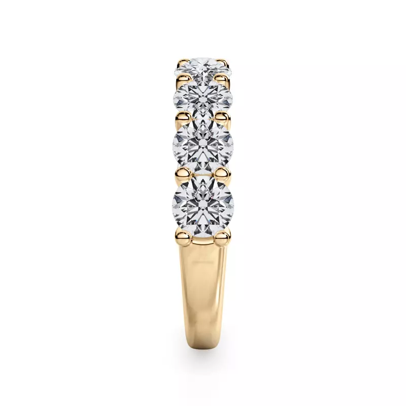 18K Yellow Gold Curved Gallery Eight-Stone Round Diamond Band (2.00ct. tw.)
