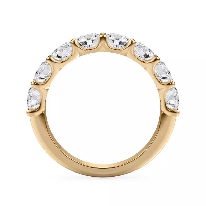 18K Yellow Gold Curved Gallery Eight-Stone Round Diamond Band (2.00ct. tw.)